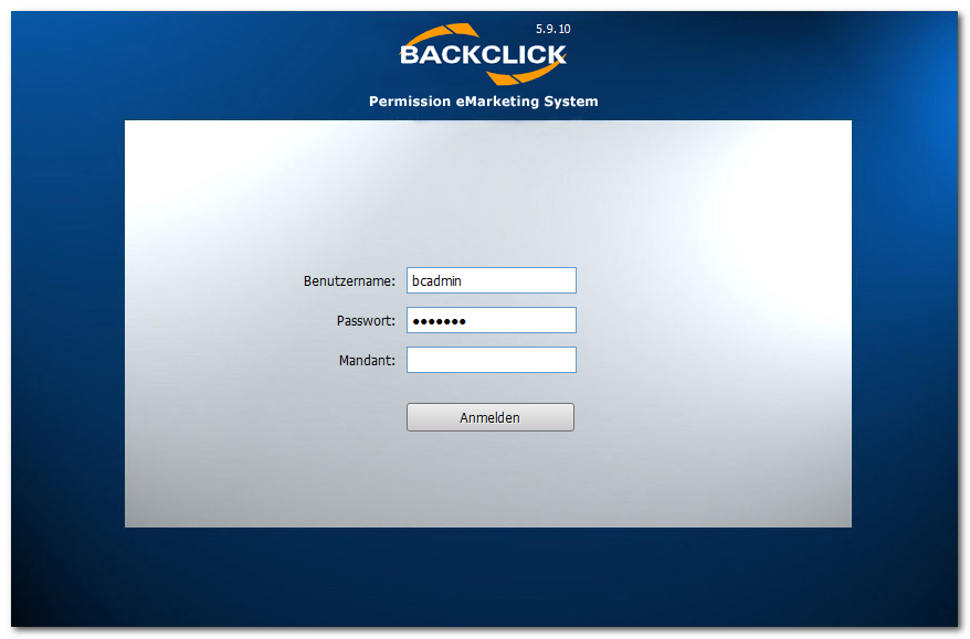 Login_Fenster_Email_Marketing_Software_BACKCLICK
