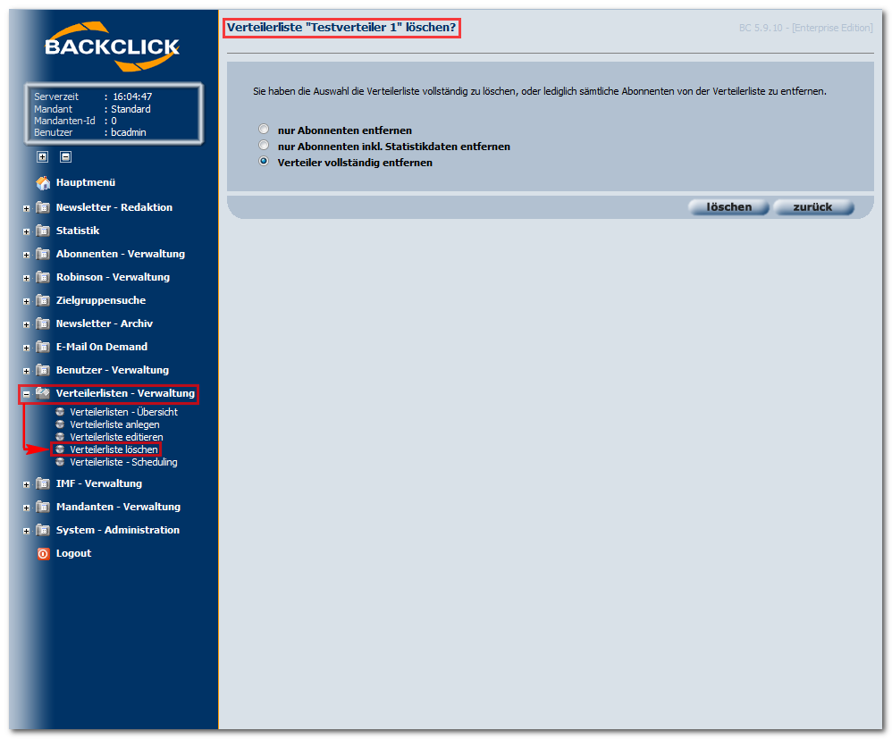 Verteilerliste_löschen_Email_Marketing_Software_BACKCLICK
